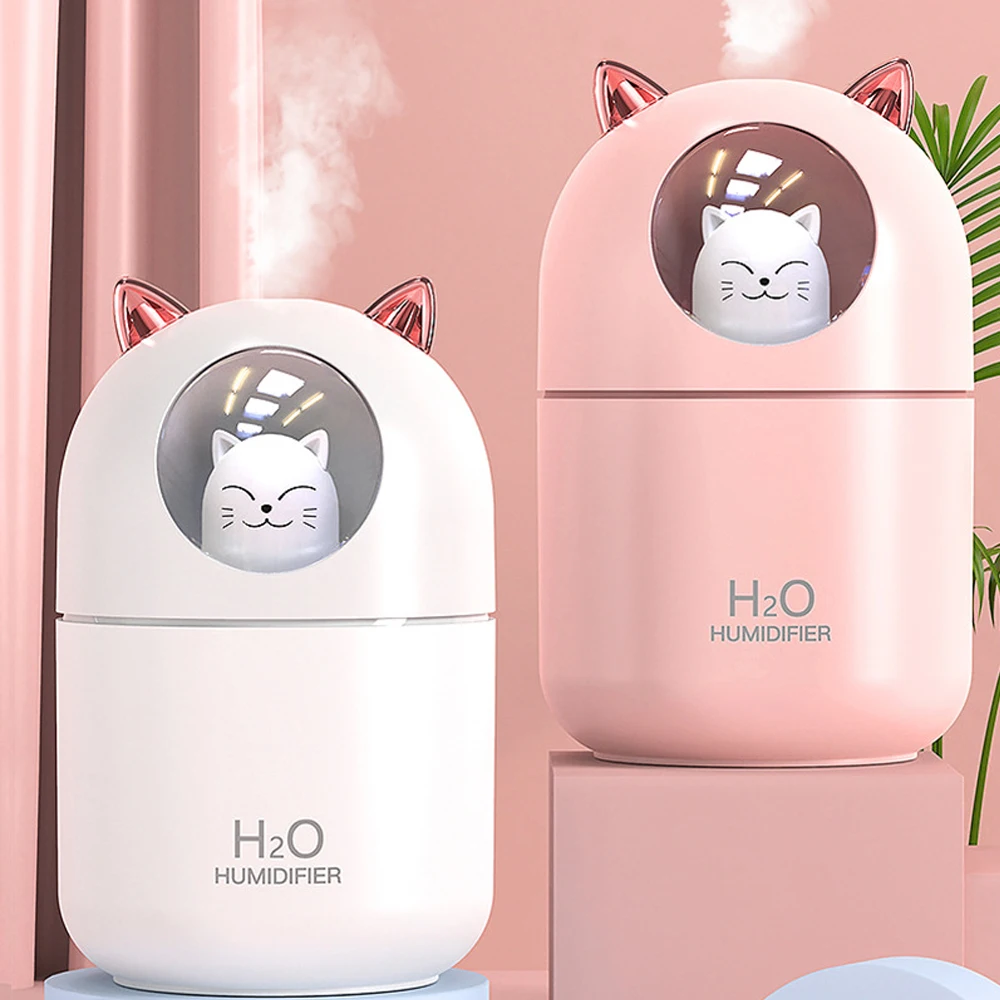 

Cute Car USB Air Humidifier Aromatherapy Diffuser Essential Oils Mist Maker Fogger Portable Mini Aroma Humidificador With Light