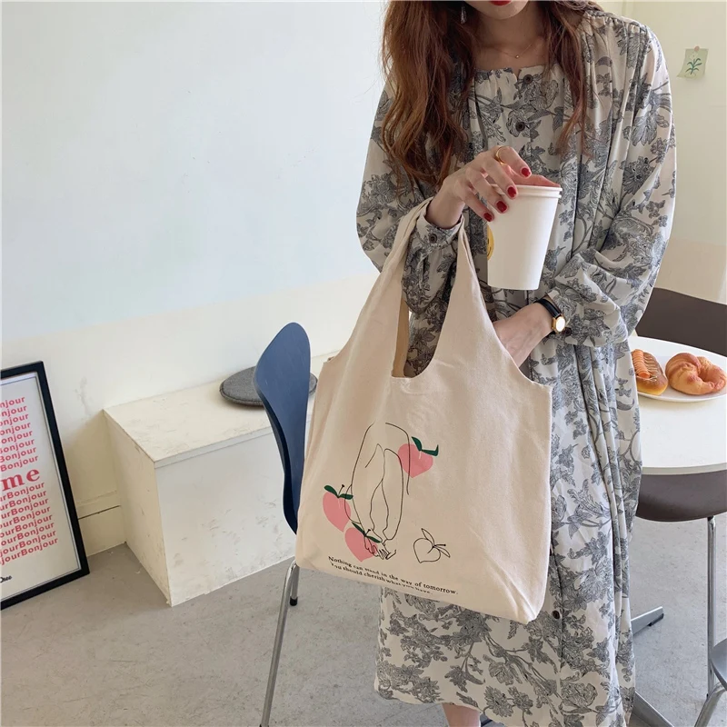 

Fashion Women's Printed Canvas Shoulder Bag Large Capacity Shopping Bag School Bag Travel Leisure Handbag