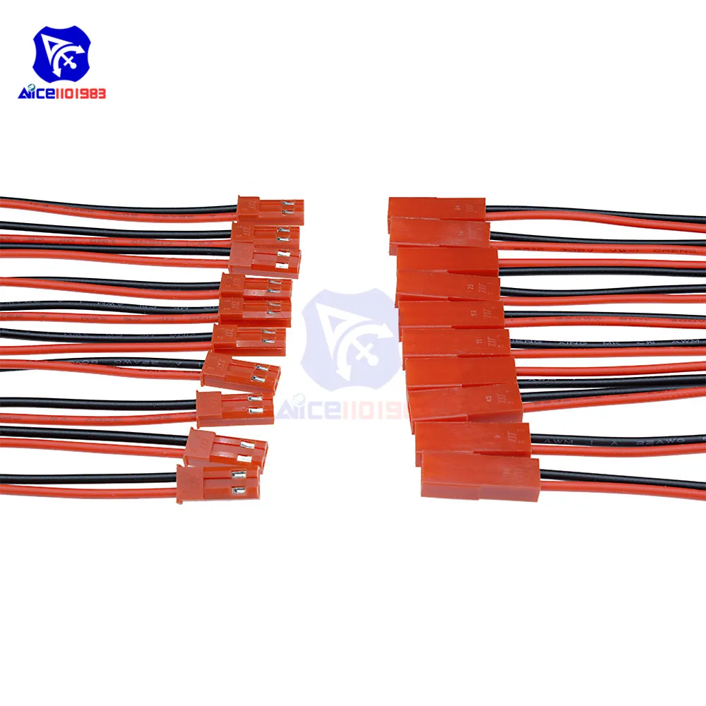 10 пар силиконовый Штекер JST 100 мм 22AWG для радиоуправляемых квадрокоптеров |