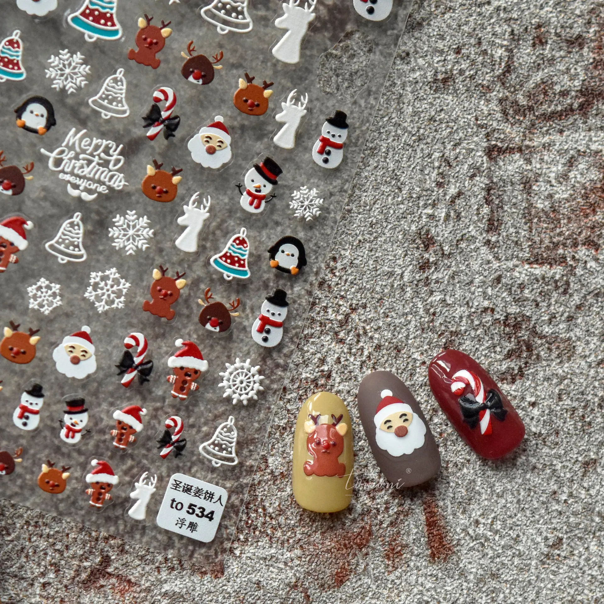 

Merry Christmas 5D Nails Sticker Snowflake Elk Xmas Trees Snowman Self Adhesive Sliders Winter DIY Nail Art Decoration Decals