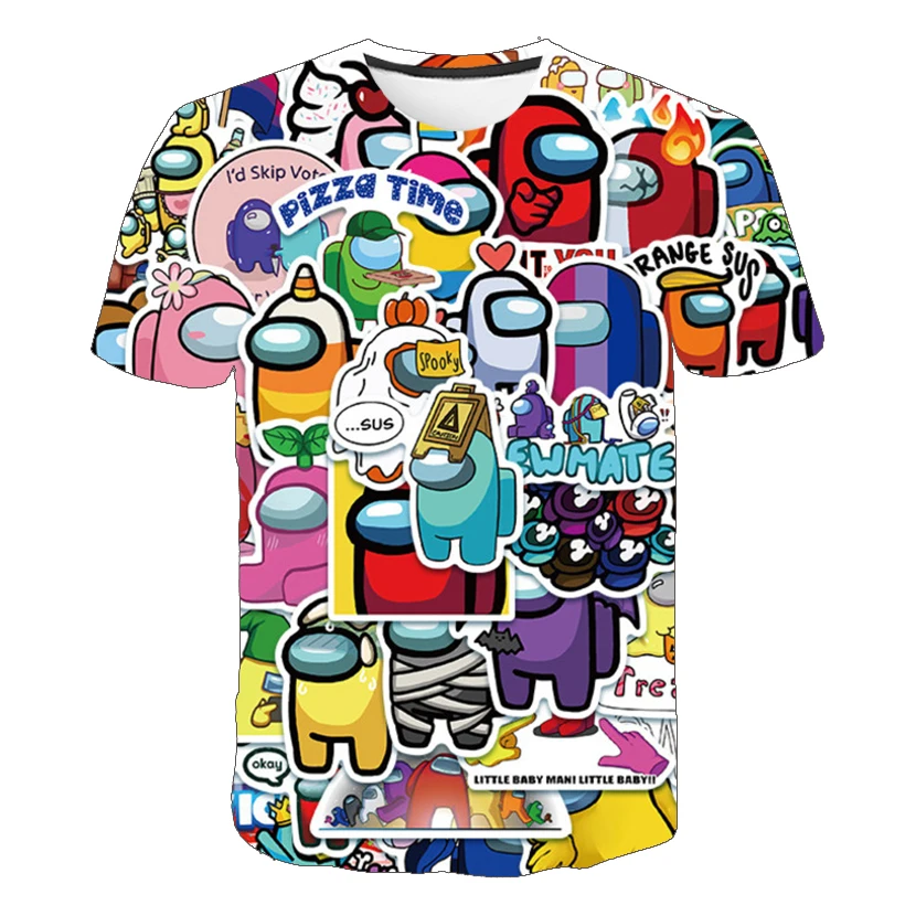 

Summer New Game AmongUs- 3D Cartoon T-shirt Clothing Boy Girl Fashion Breathable Short-Sleeved Casual Printed Tshirt Size 4T-14T