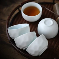 4pcs tea cup ceramic single master cup personal cup household kung fu tea set tea cup small black tea green tea cup