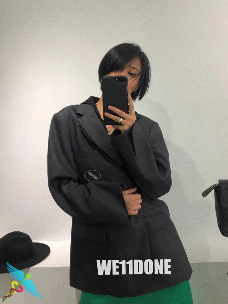 

WELLDONE Blazer Women Fashion Trend We11done Letter Printing Solid Color High Quality Casual Suit Coat Office Lady