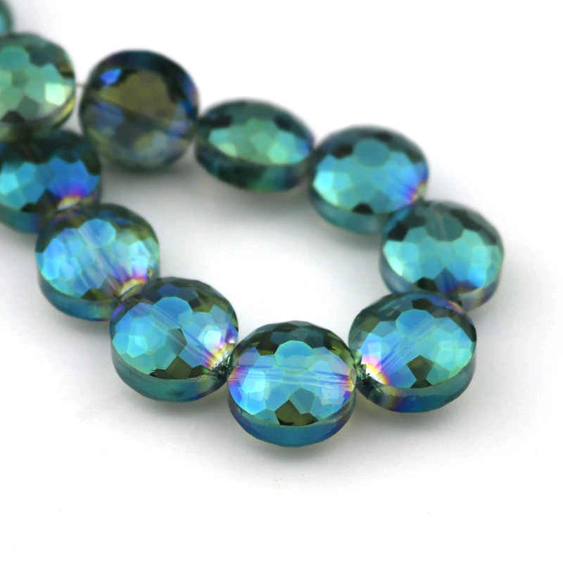 Бесплатная доставка прозрачные зеленые стеклянные бусины с гранями 8*12 мм 10 шт.