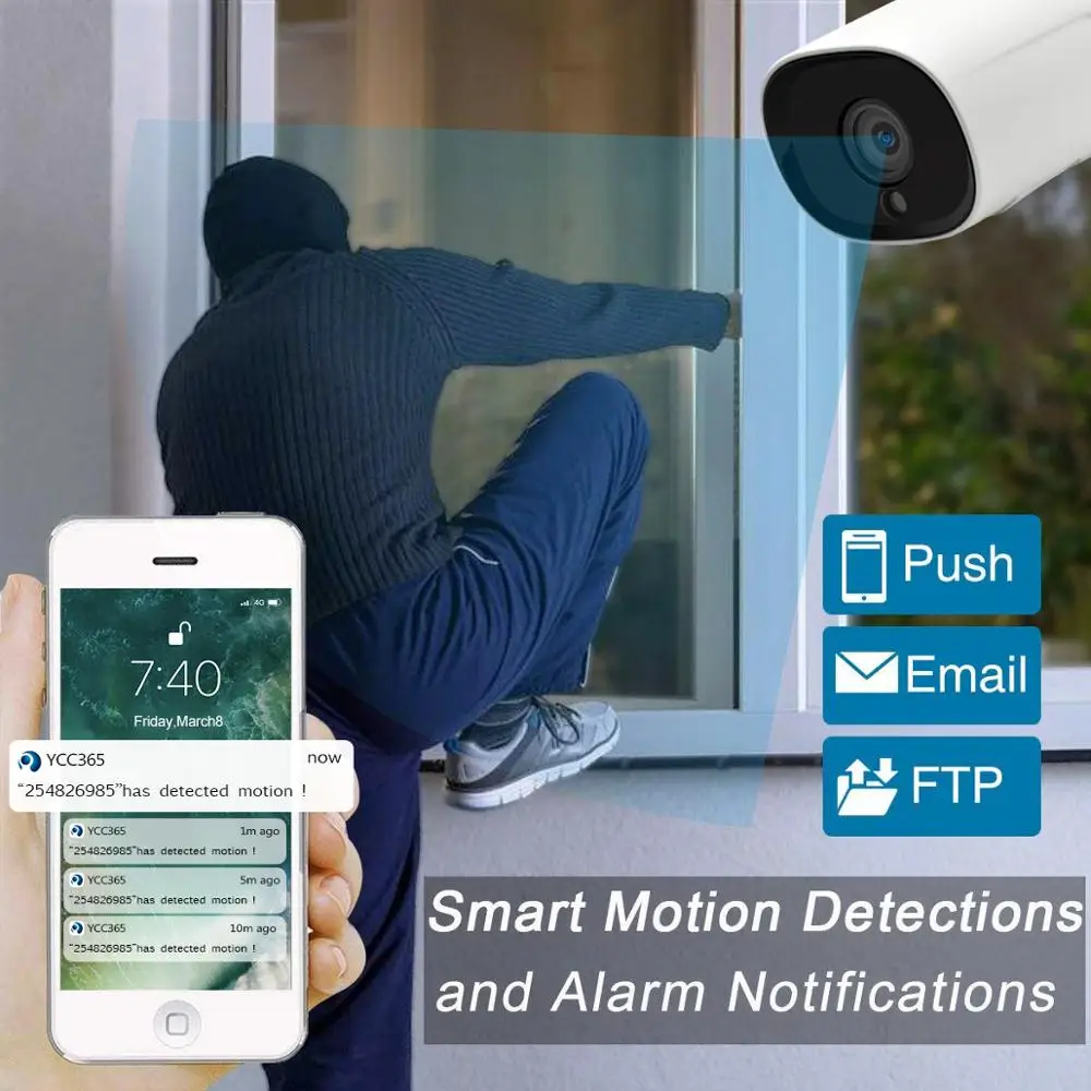 LOOSAFE IP камеры наблюдения Wifi Открытый 2MP 1080P сетевой монитор безопасности пуля