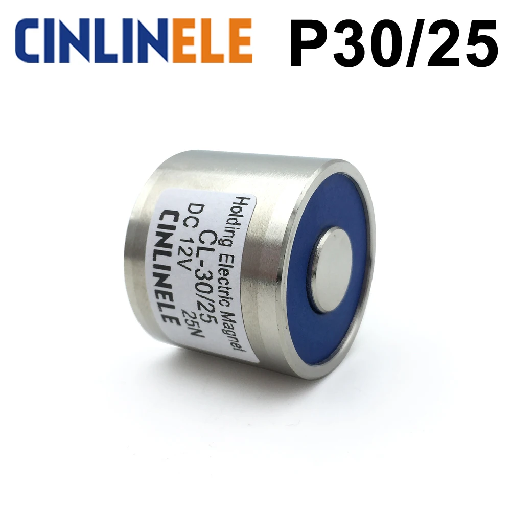 D30mm * H25mm 12 кг/26.5lbs/120N Холдинг Электрический магнит подъема соленоидная присоска
