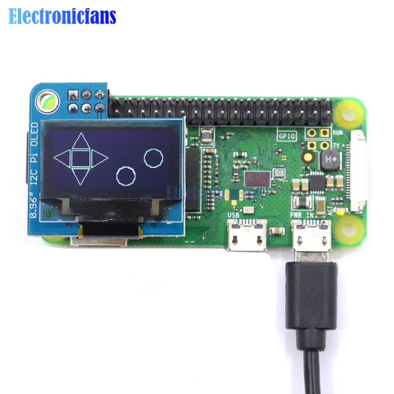 Модуль OLED дисплея PiOLED 128x64 0 96 дюйма интерфейс IIC I2C 3 В для Raspberry Pi 4|ЖК-модули| |