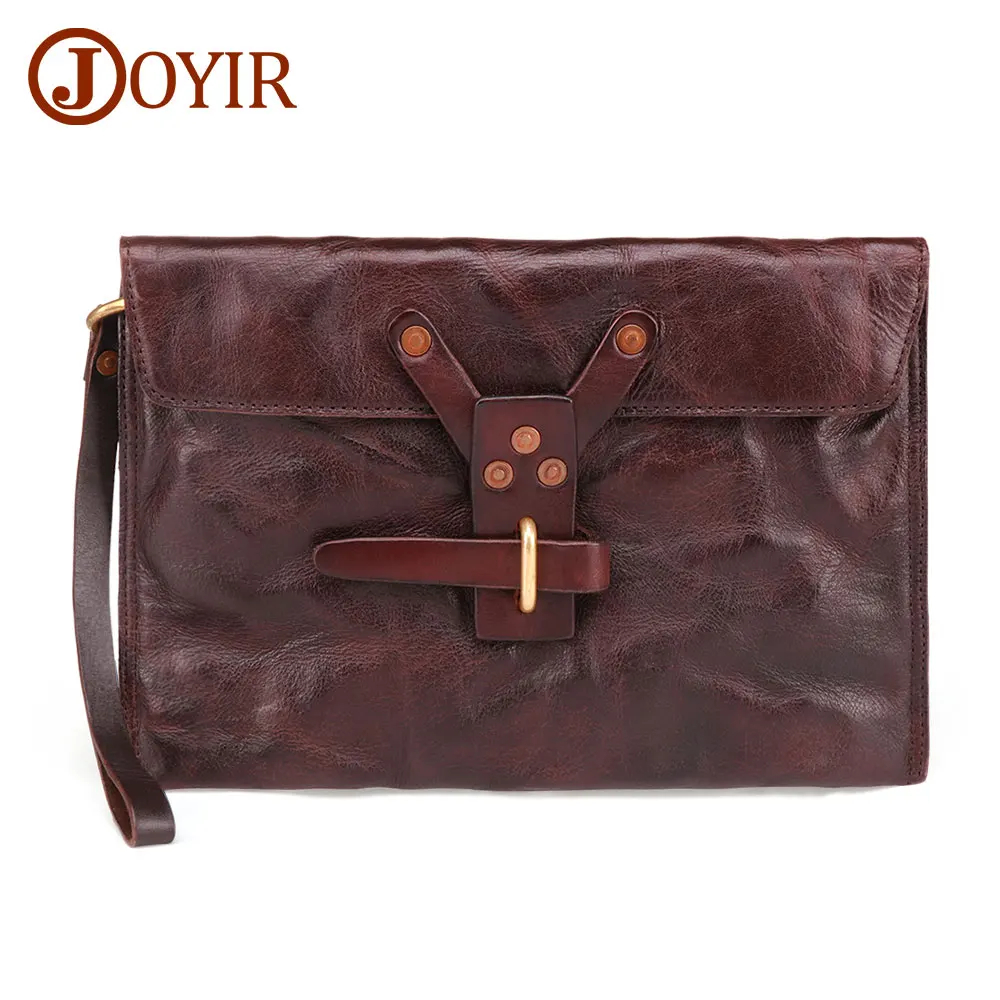 JOYIR натуральная кожа мужской клатч бизнес кошелек сумка Ретро стиль Воловья тоут