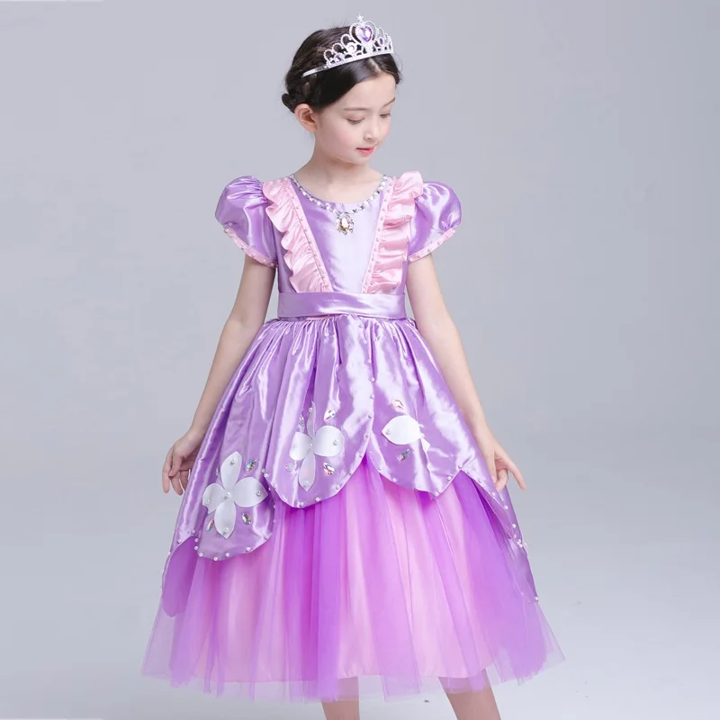 Vestido/нарядный костюм Рапунцель для девочек детское вечернее платье Золушки