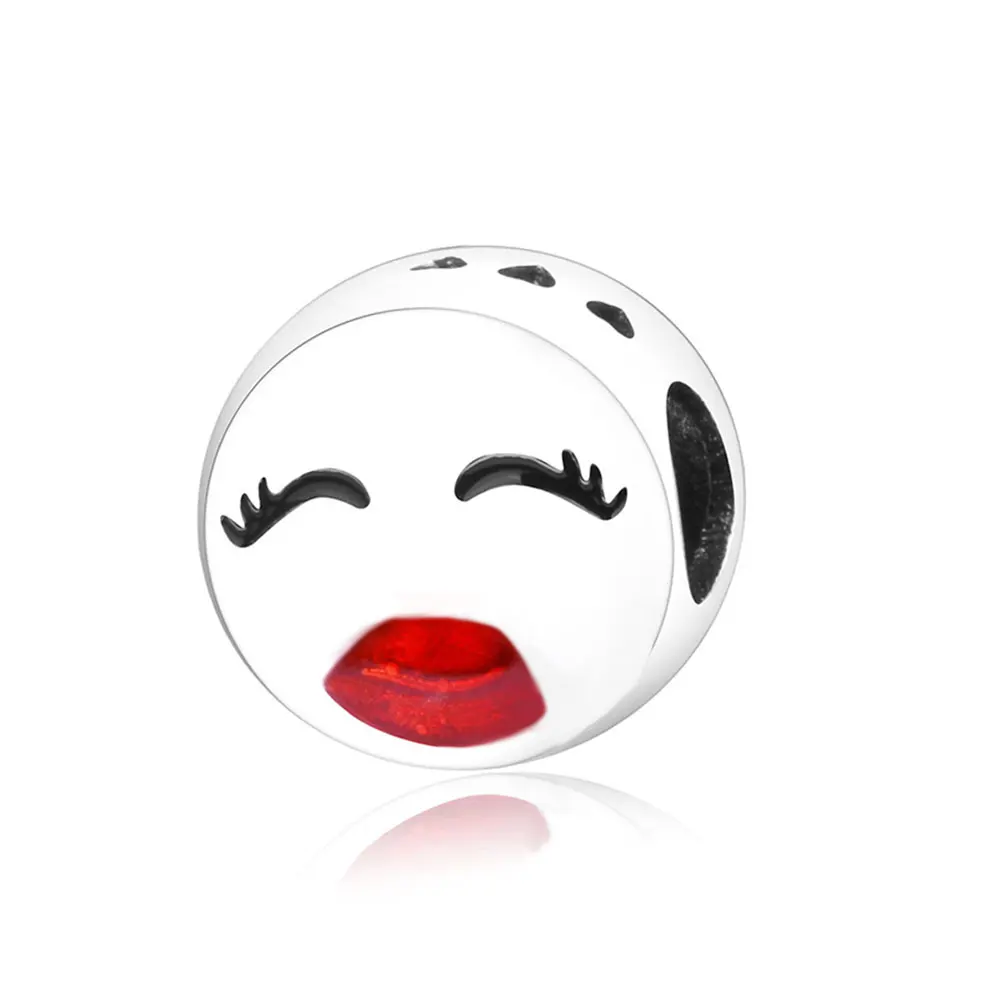 

Cute Face With Mix Enamel Charms Fit Original Pandora Charm Bracelet DIY Jewelry Making Berloque 925 Sterling Silver Round Beads