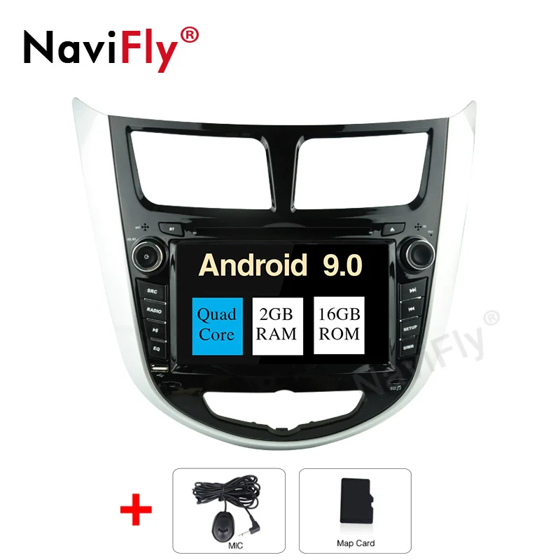 NaviFly Android 9,0 Восьмиядерный автомобильный dvd-плеер для HYUNDAI VERNA/ACCENT/SOLARIS 2011-2012 Автомобильный мультимедийный радио Поддержка DVR wifi - Цвет: 16G model
