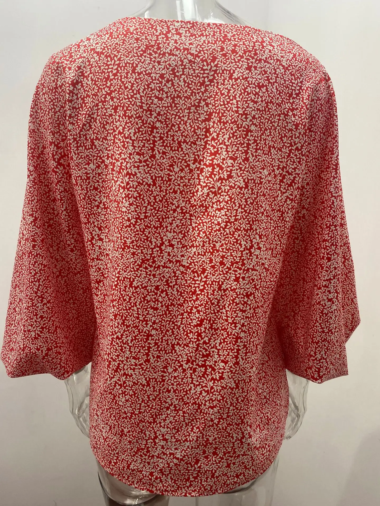 

Kalenmos Geometric Print Women Blouse Long-sleeved V-neck Loose Lantern Sleeve Pullover Blouse Woman 2021 Fall Fashion New Tops