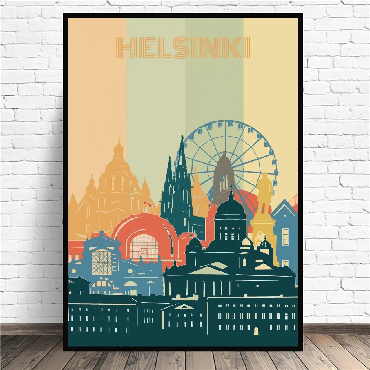 Хельсинки городской Ретро пейзаж холст искусство печать настенный плакат