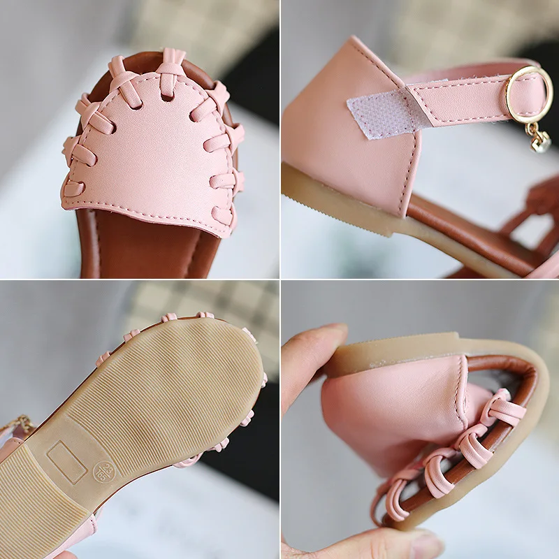 Летние сандалии для девочек детская обувь принцессы с переплетением узлом