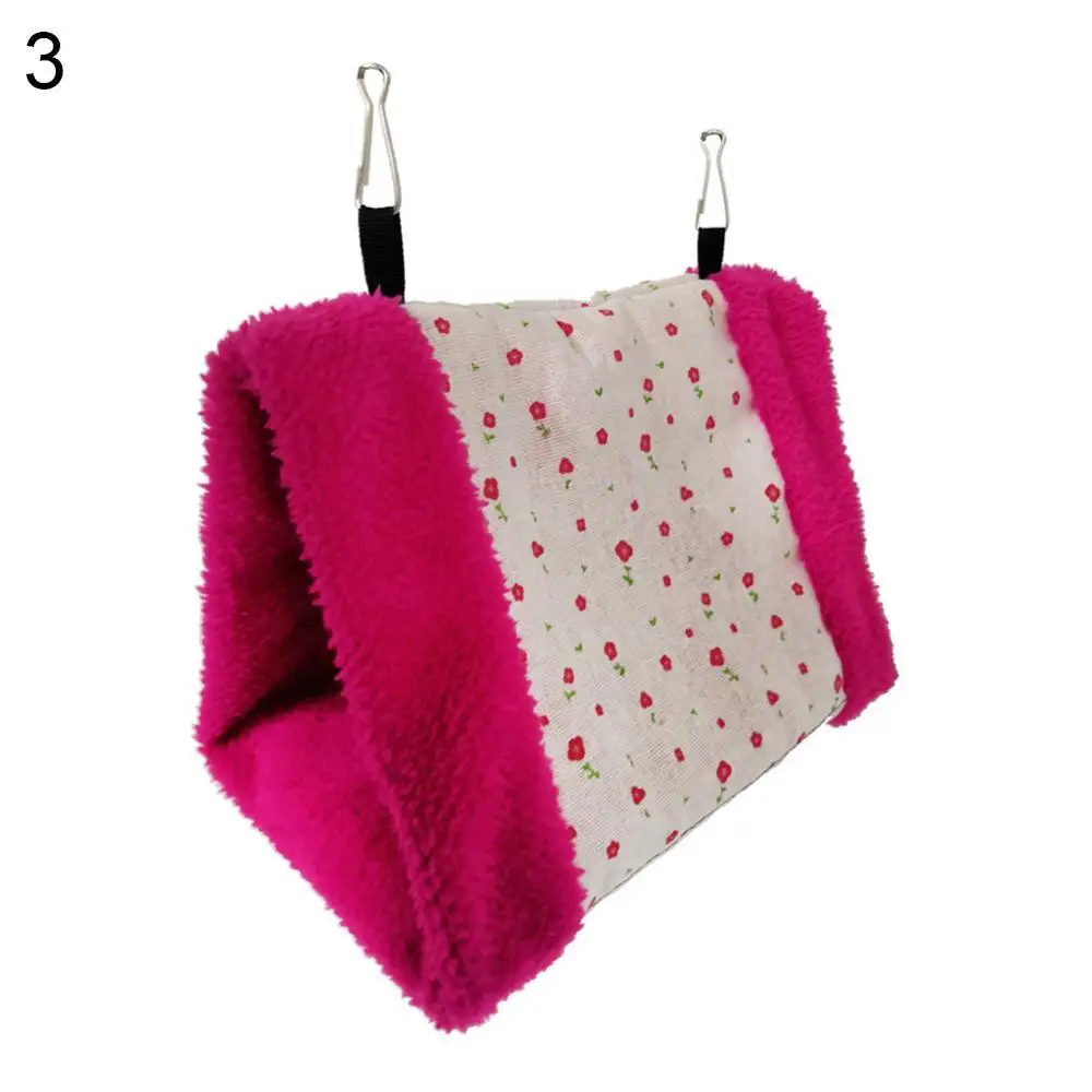 

Soft Warm Bird Parrot Hammock Hanging Triangle House Perch Cave Cage Bed Toy