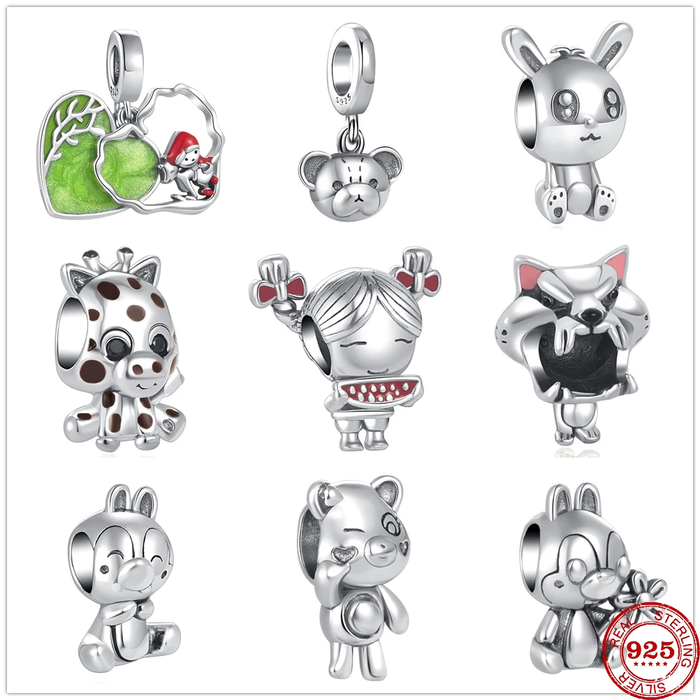 Новые ювелирные изделия из стерлингового серебра 925 пробы кролик медведь волк