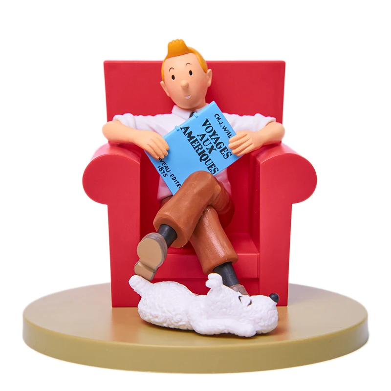 Adventures of Tintin Cartoon Cute Figure Action Figure Tintin Take Book Snowy Dog Model Toys Decorations Children Gifts