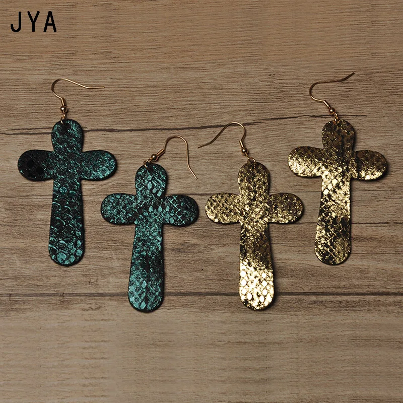 Женские серьги из натуральной кожи Cpop Cross длинные массивные модные ювелирные