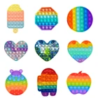 Радужный попит, Пузырьковые игрушки-фиджеты в виде животных, игра, игрушка для расслабления, игрушка для снятия стресса, игрушки для детей