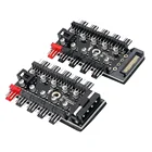 Концентратор SATA питаниябольшой 4D порт кулер скорость сплиттер контроллера адаптер гнездо PC 1 до 10 4Pin ШИМ вентиляторы охлаждения