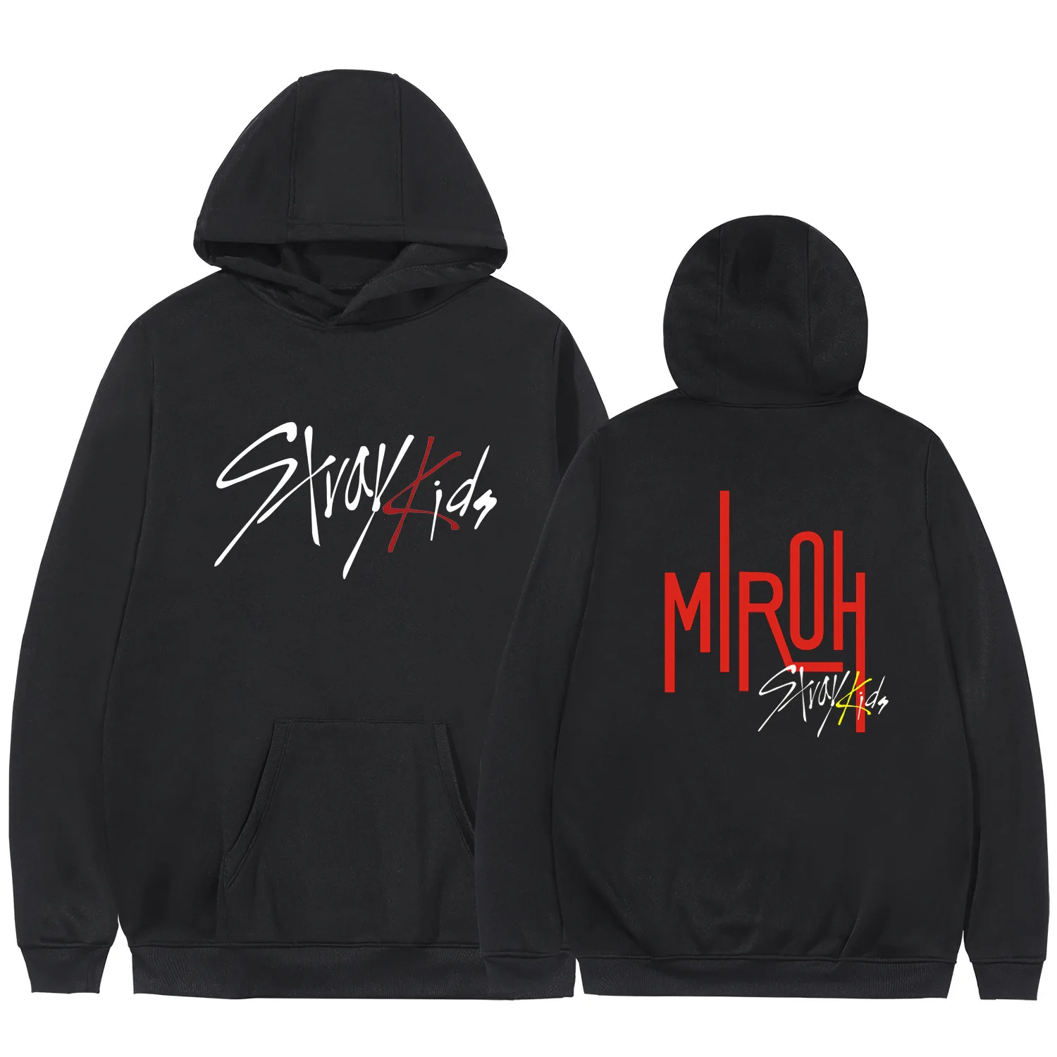 Kpop StrayKids новый альбом MIROH толстовка с карманом круглым вырезом Теплая Флисовая