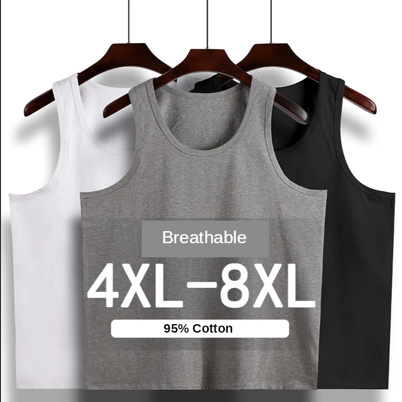 Размера плюс 4XL 5XL 6XL 7XL 8XL спортивный топ мужской стрейчевый хлопковый свободный