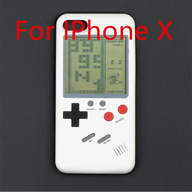 Ретро Tetris Gameboy корпус для игрового контроллера чехол для iPhone X 8 7 6 6S Plus Мягкий ТПУ силиконовый чехол для мальчиков чехол Аксессуары - Цвет: white for X