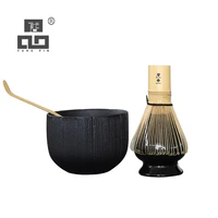 tangpin 4pcsset traditional matcha giftset bamboo matcha whisk scoop ceremic matcha bowl whisk holder matcha tea sets