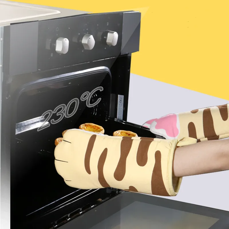 

BBQ Oven Baking Gloves Panda Paw Kitchen Tools Microwave Heat Insulation High Temperature Resitant Potholders Anti-Scalding