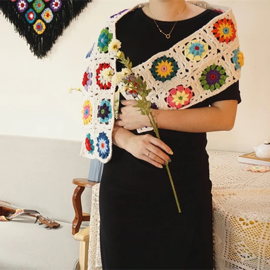 Коврик для дивана ручной работы вязаное одеяло подушка квадратное афганское