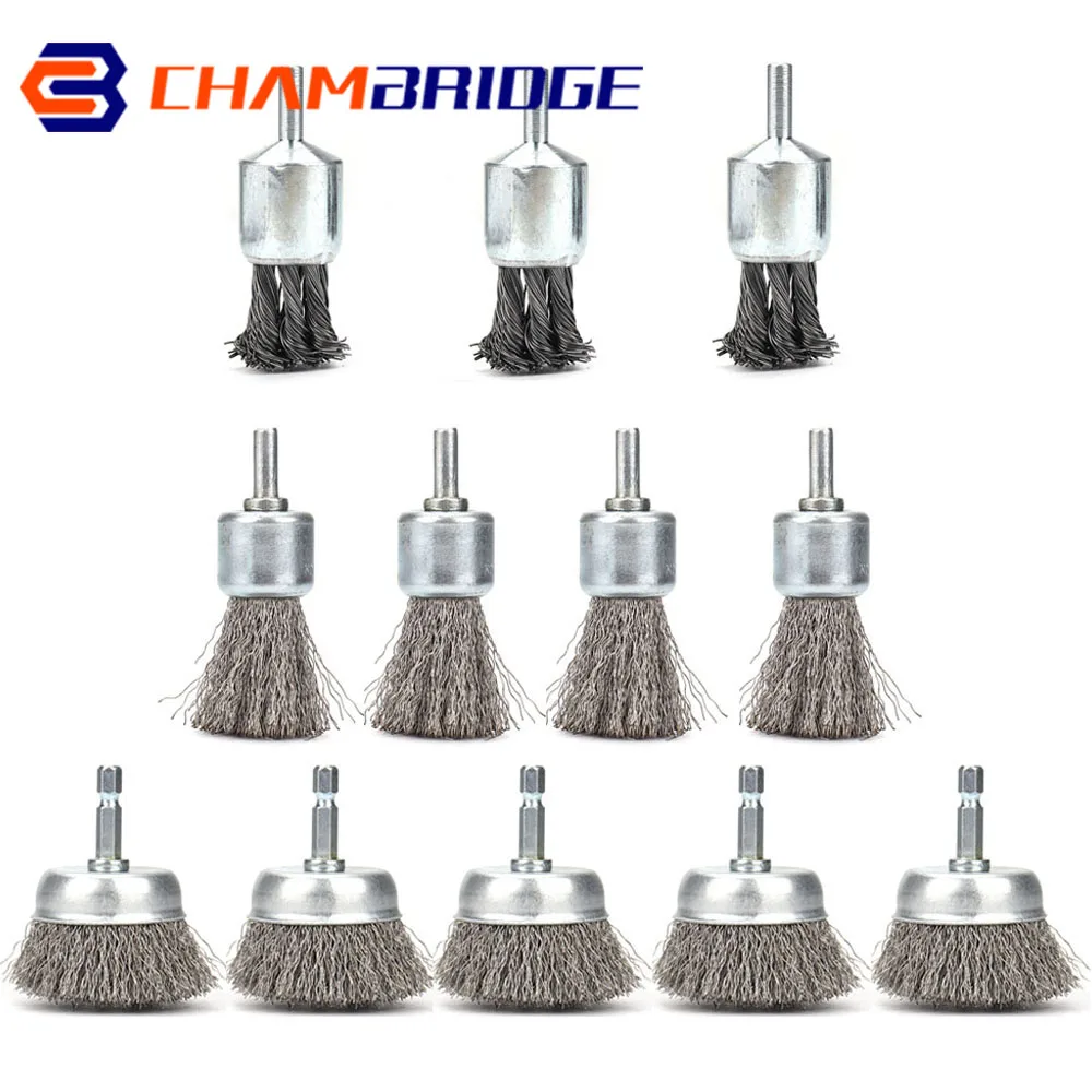 

Wire Wheels Brush 1Inch Knotted and Plated Crimped Wire End Brush for Metal Derusting Paint Removal Deburring Angle Grinder
