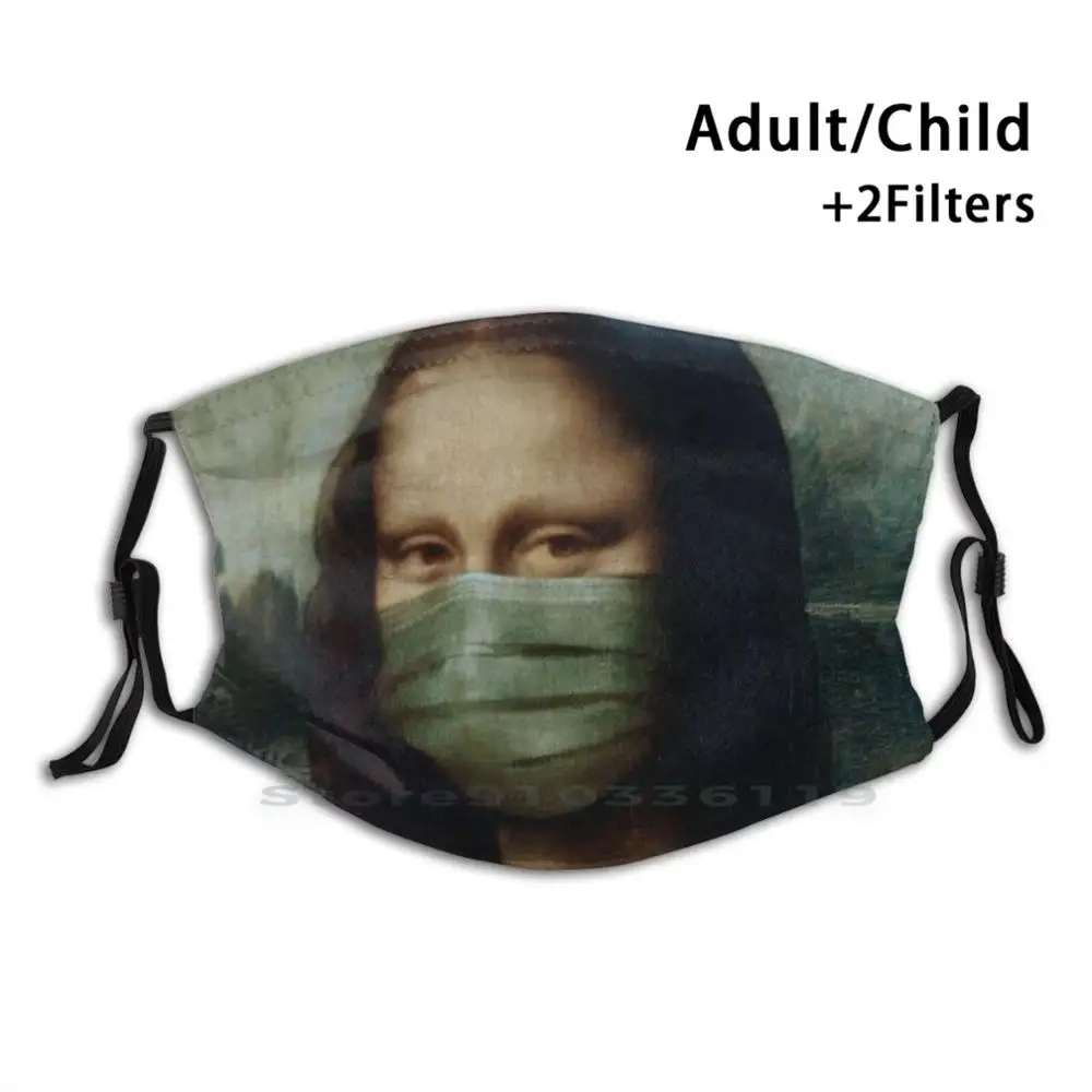 

Маска Лиза, многоразовая маска для лица с фильтрами, Детская мышь для девочек Monalisa Paris Da Vinci Last Us Office с заразными