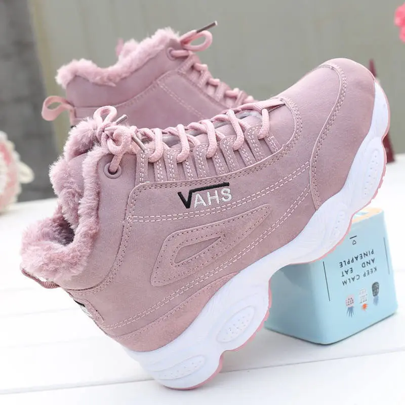 

New Designer Sports Shoes Women's Warm Snow Boots with Velvet Women's Shoes Autumn and Winter Flat Shoes Casual Cotton Shoes