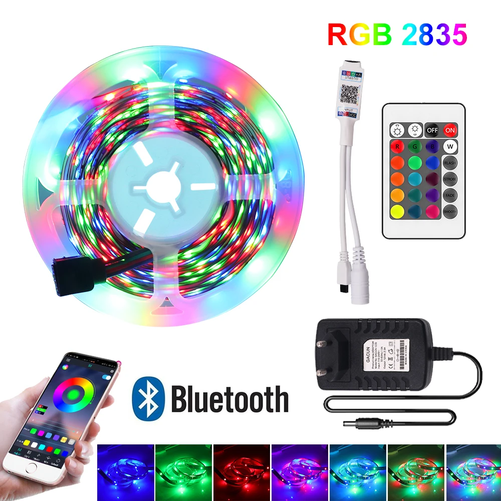 

Bluetooth LED Strip Light 5M 10M 15M 20M RGB 2835 SMD Flexible Ribbon with Remote Waterproof RGB LED Light DC12V Tape Diode