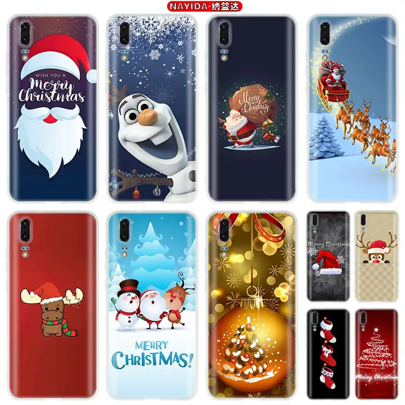 Силиконовый мягкий чехол для Huawei P50 P40 P10 P20 P30 Lite Pro P Smart Z 2020 2019 на Рождество и новый