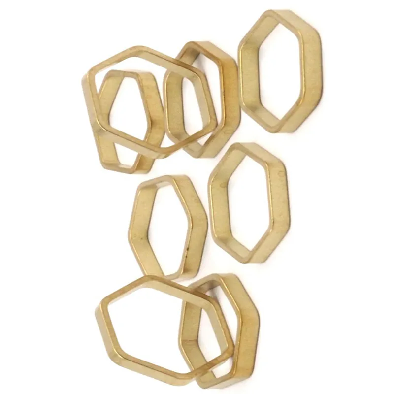 

50pc.. Raw Brass Hexagon .sz (14x0.8x2mm) BS 1183