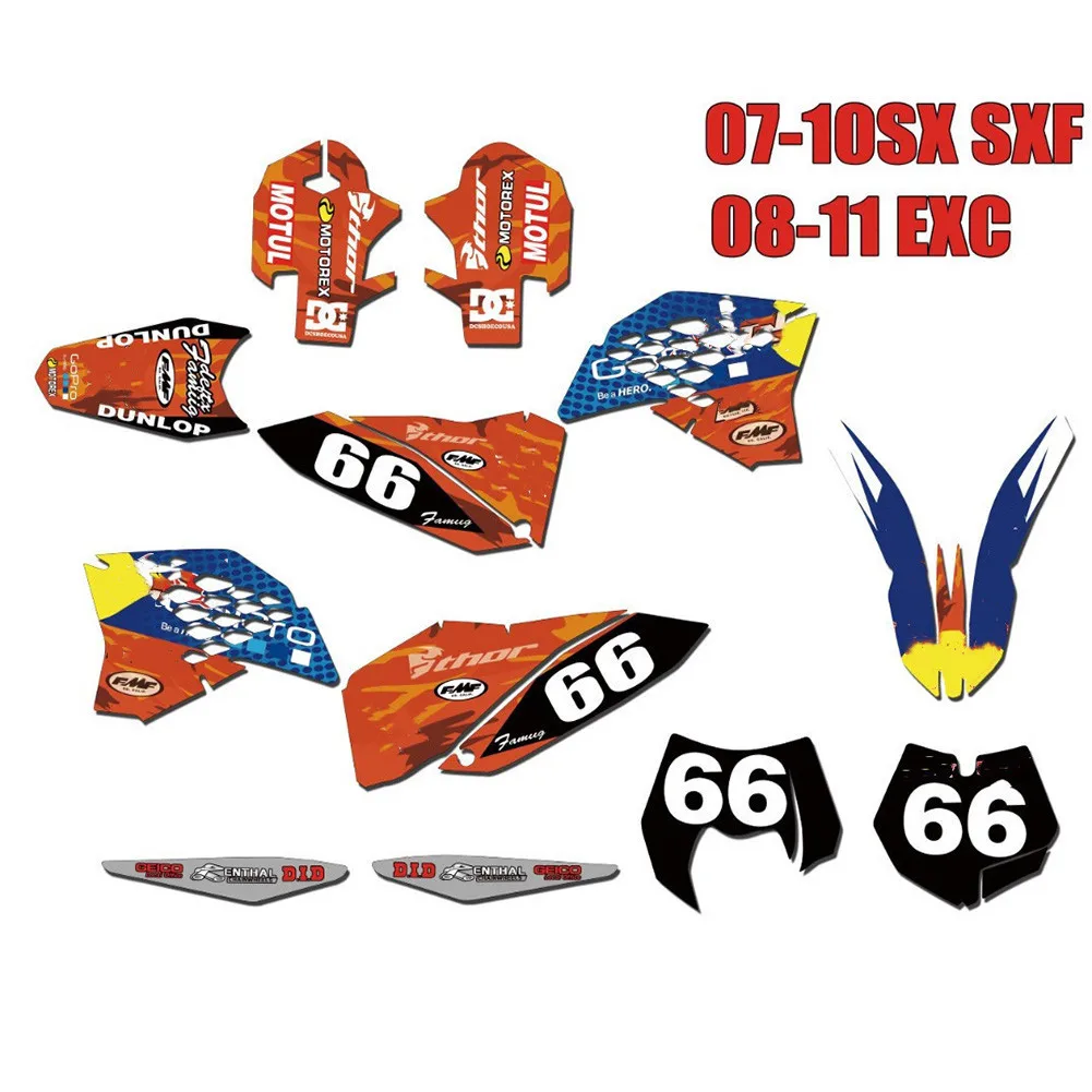 Для KTM EXC XCF XC-F 2008 2009 2010 2011 125 графические Наклейки для SX SXF 200 250 300 350 450 525 2007 |