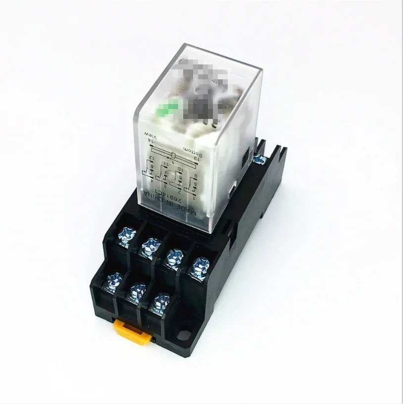 12 В постоянного тока 24 В 24 В переменного тока 110 В переменного тока 220 В переменного тока 3 А реле мощности катушки MY4NJ HH54PL 14 контактов 4PDT с разъемом PYF14A