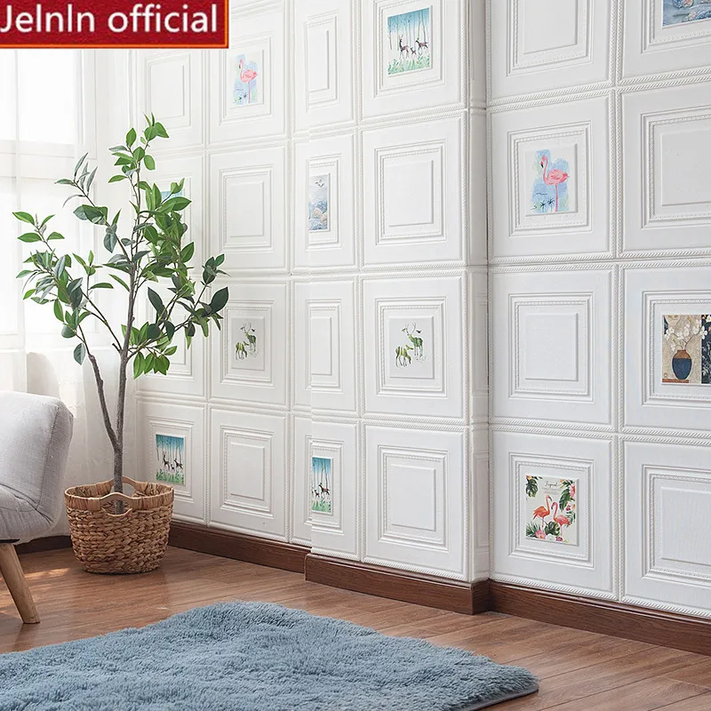 3d обои с рисунком оленя и цветов самоклеящиеся для гостиной фона под телевизор