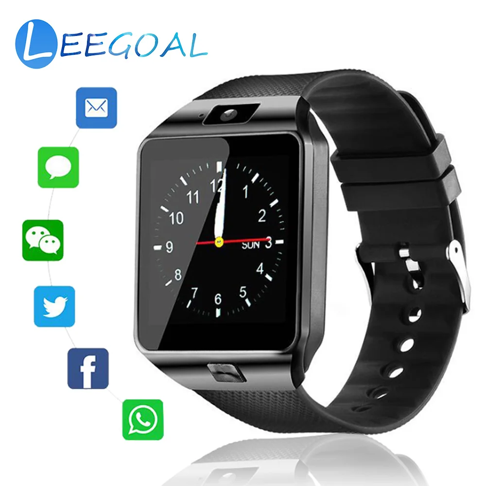 Bluetooth Смарт-часы DZ09 Smartwatch часы телефон Whatsapp Facebook Twitter поддержка SIM TF карта с