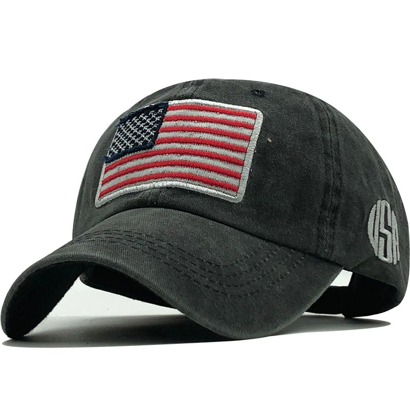 

Simple Cotton Gorras Washed Baseball Cap Flag Of USA Hat Snapback Adjustable Mens Baseball Caps Brand Snapback Hat
