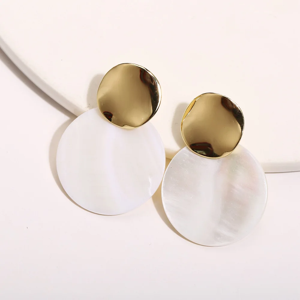 Женские Геометрические серьги круглые акриловые клипсы без пирсинга