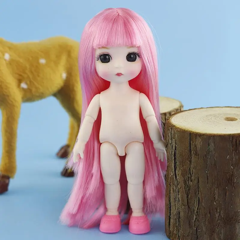 16 см 1/8 куклы 13 подвижные шарнирные Мини BJD Детские волосы Nake женские белые тела