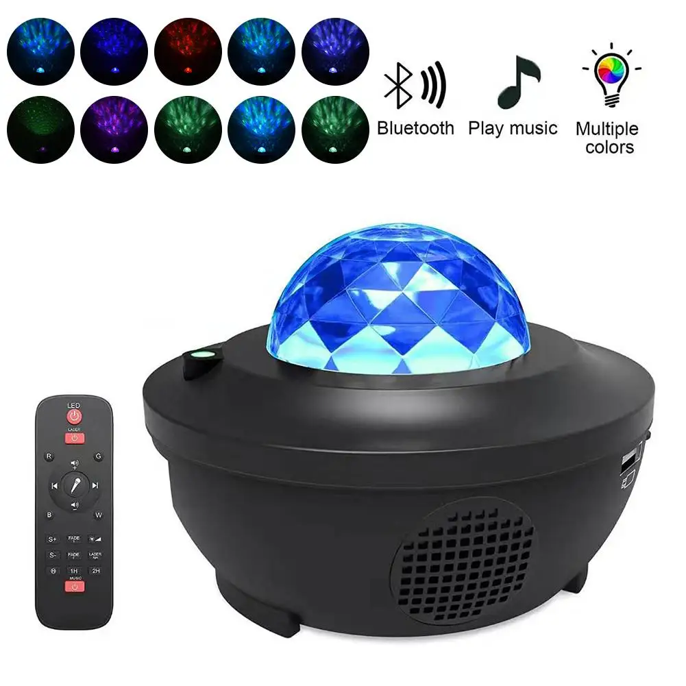 

LED Star Projector Night Light Galaxy Starry Night Lamp Ocean Wave Projector With Music Bluetooth Speaker Remote Control For Kid