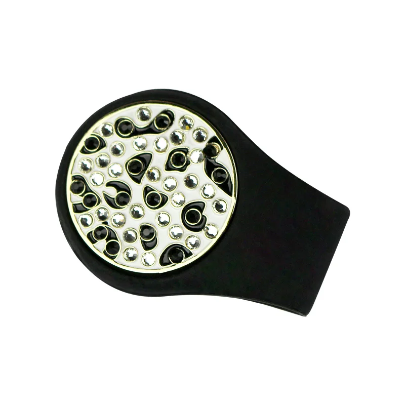 leopard grain marker Crystal Golf Ball Marker Наборы клипов для шляп для гольфа 1 шт. Маркер для гольфа и 1 шт. Силиконовые клипсы для гольф-клюшек Лучшие подарки для женщин-гольфистов - Цвет: leopard grain marker