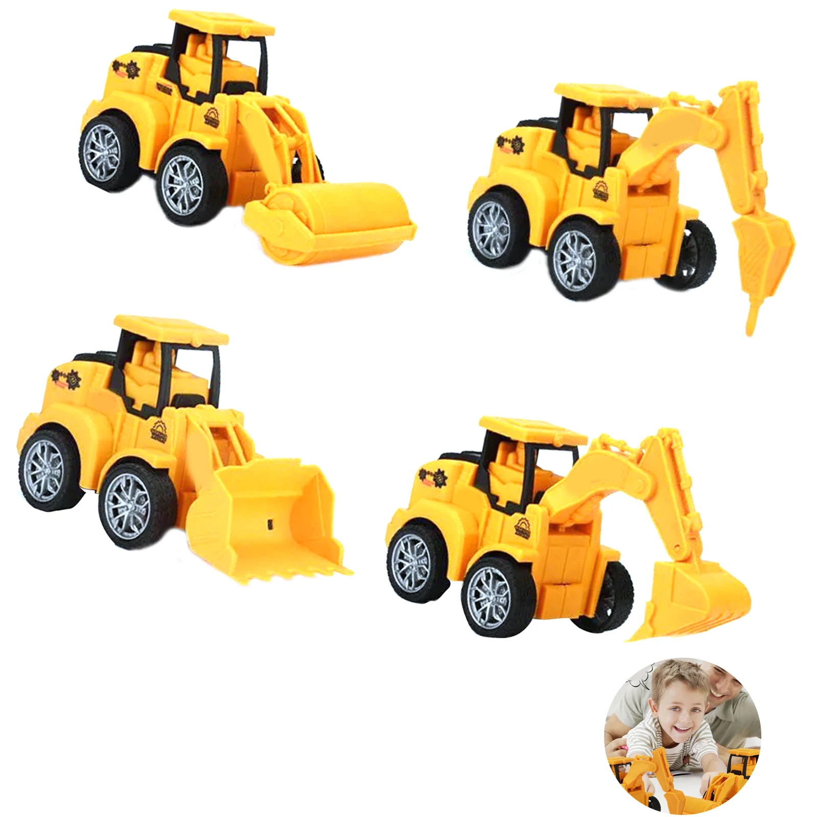 

4 шт., детские пластиковые игрушки-машинки