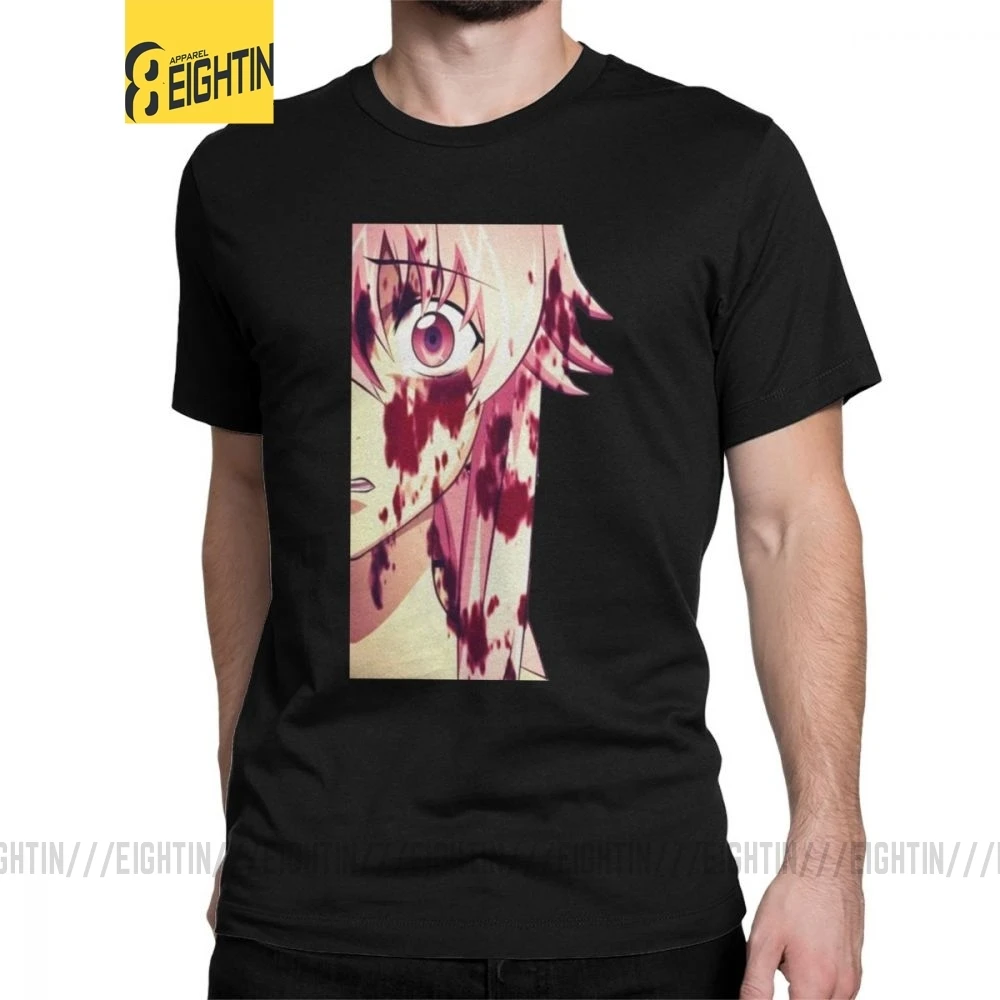 Футболка Yuno Gasai для мужчин тенниска из чистого хлопка майка Mirai Nikki с Аниме Манга