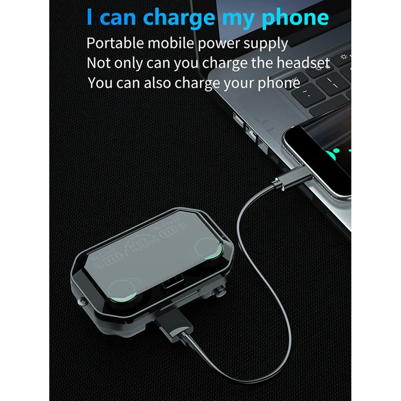 

A16 TWS V5.1 Bluetooth Earphone Wireless Headphones Stereo Sport Earbuds HD LED Display Headset with Mic Flashlight