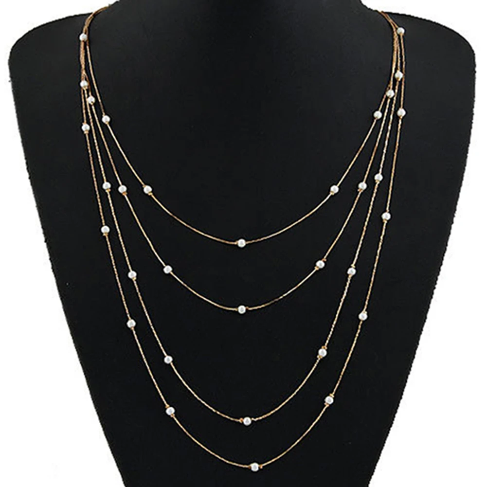 Элегантный женский аксессуар многослойное дизайнерское длинное ожерелье с