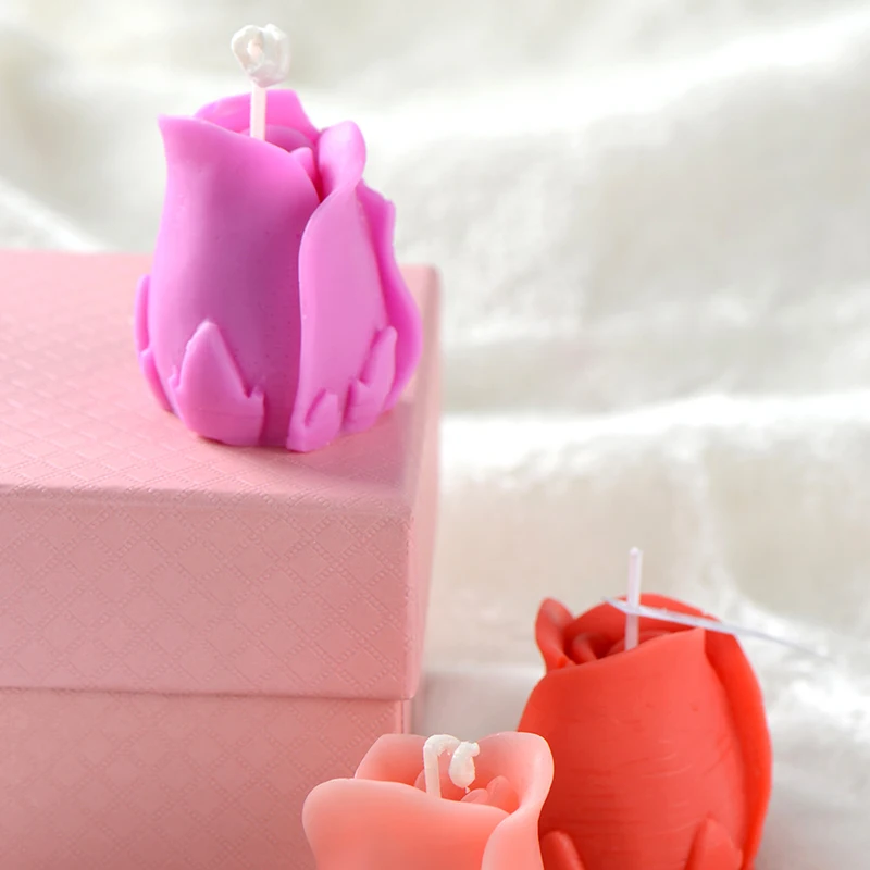 Лампы в форме свечи силиконовые формы 3D розовое мыло цветка DIY свадебный подарок
